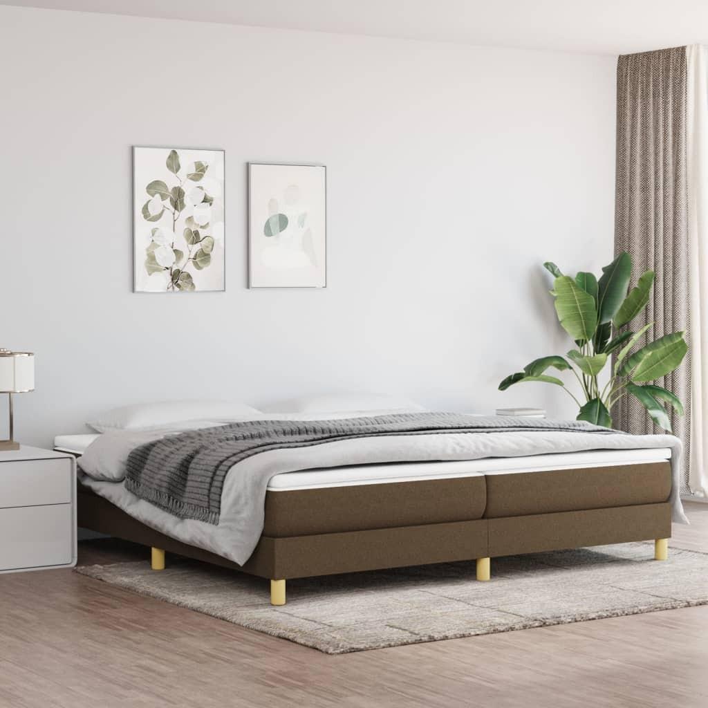 Sengeramme Uden Madras Stof Mørkebrun - 25 cm / 200 x 200 cm