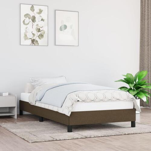 Sengeramme uden madras Mørkebrun 100x200 cm Stof