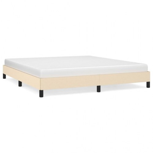 Sengeramme i stof 160x200 cm - cremefarvet dobbeltseng uden madras