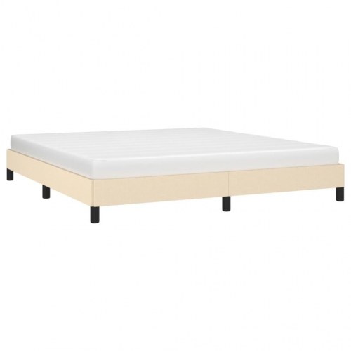 Sengeramme i stof 160x200 cm - cremefarvet dobbeltseng uden madras