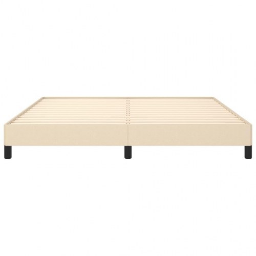 Sengeramme i stof 160x200 cm - cremefarvet dobbeltseng uden madras