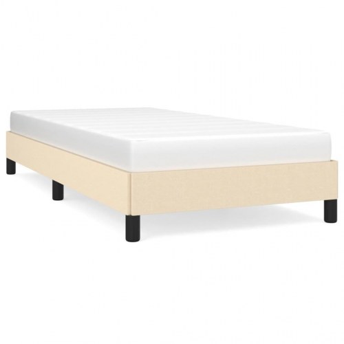 Sengeramme i stof 90x190 cm - cremefarvet, uden madras