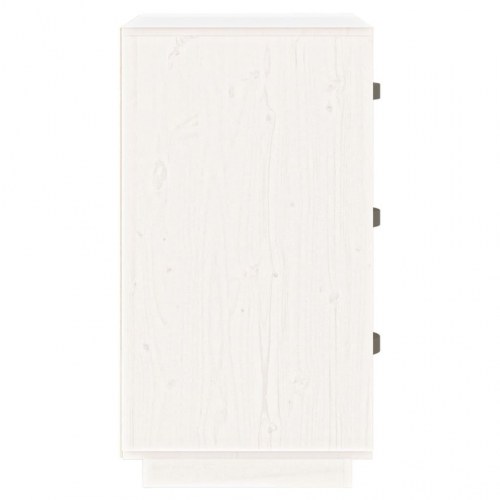 Sengebord 40x40x75 cm massivt fyrretræ hvid