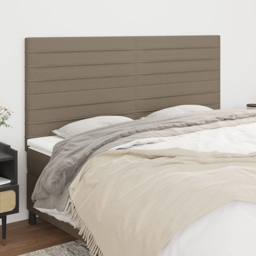 Sengegavl i taupe stof - 160 x 5 x 118/128 cm