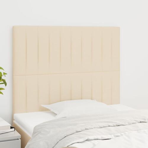 Sengegavle 2 stk. 80x5x78/88 cm stof cremefarvet