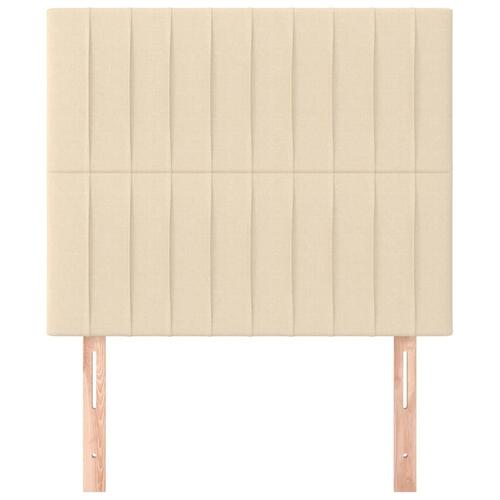 Sengegavle 2 stk. 80x5x78/88 cm stof cremefarvet