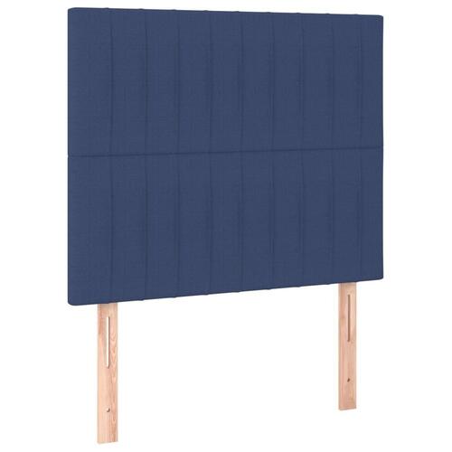 Sengegavle 2 stk. 90x5x78/88 cm stof blå