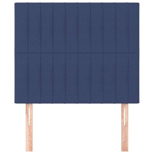 Sengegavle 2 stk. 90x5x78/88 cm stof blå