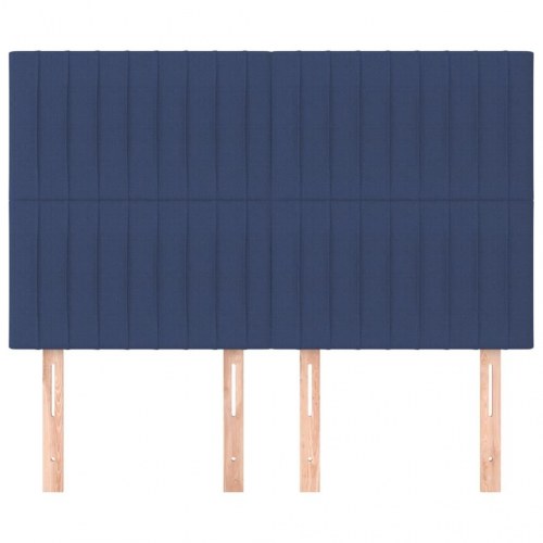 Sengegavl i blå stof 144 x 5 x 118/128 cm