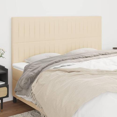 Sengegavle 4 stk. 80x5x78/88 cm stof cremefarvet