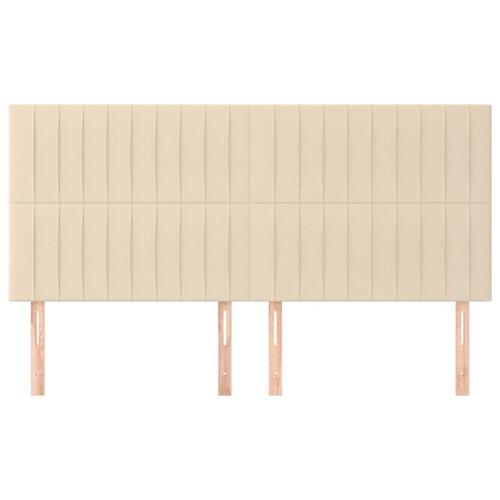 Sengegavle 4 stk. 80x5x78/88 cm stof cremefarvet