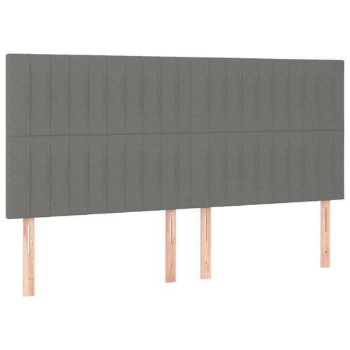 Sengegavle 4 stk. 90x5x78/88 cm stof mørkegrå