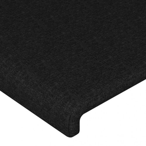 Sengeramme med sengegavl 140x190 cm - stof, sort