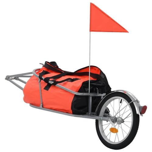 Cykelbagagetrailer med taske orange og sort