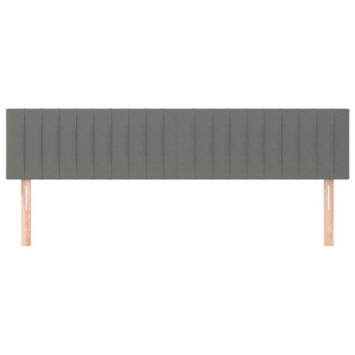 Sengegavl 200 x 5 x 78/88 cm i stof - mørkegrå