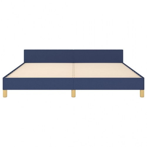 Sengeramme 180x200 cm i blå stof med justerbar sengegavl