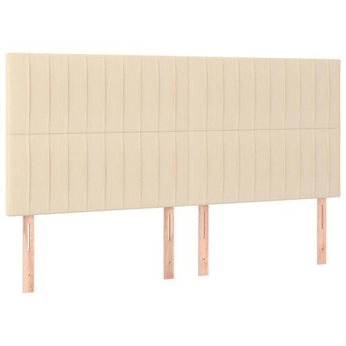 Sengegavle 4 stk. 90x5x78/88 cm stof cremefarvet