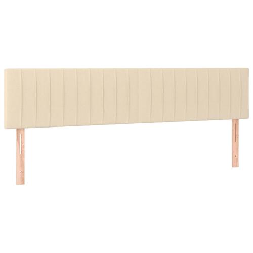 Sengegavle 2 stk. 90x5x78/88 cm stof cremefarvet