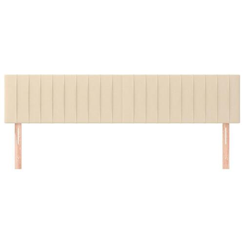 Sengegavle 2 stk. 90x5x78/88 cm stof cremefarvet