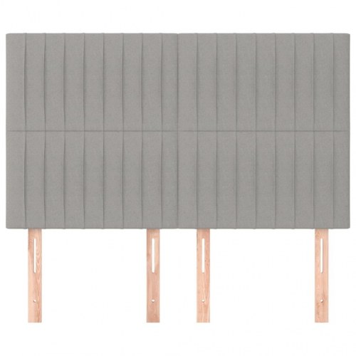 Sengegavl i stof 144 x 5 x 118/128 cm - lysegrå