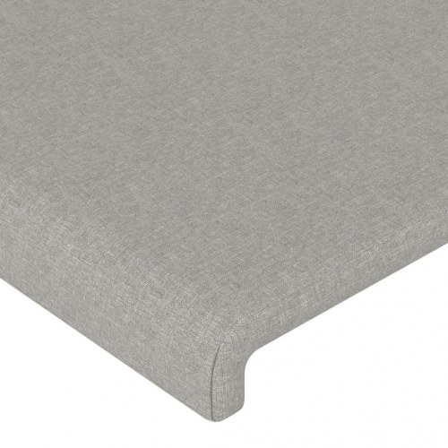 Sengeramme med sengegavl 140x190 cm - stof, lysegrå