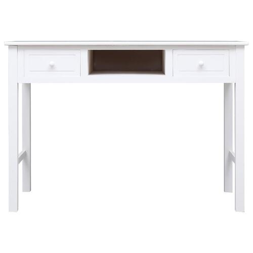 Skrivebord 108x45x76 cm massivt kejsertræ hvid