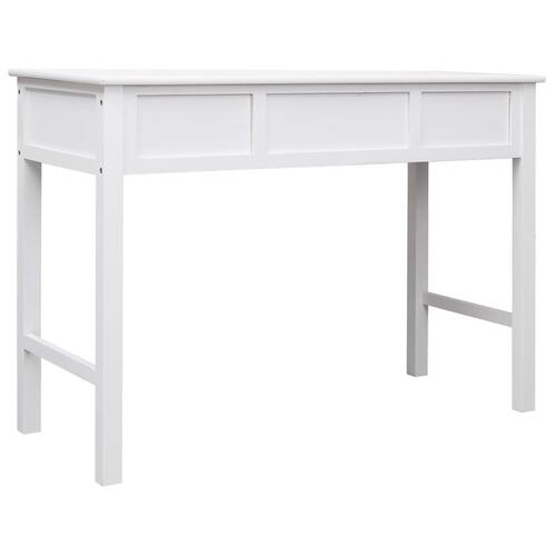 Skrivebord 108x45x76 cm massivt kejsertræ hvid