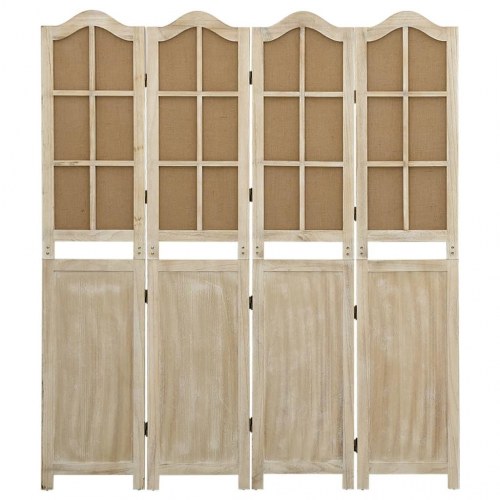 4-panels rumdeler i stof - brun, 140 × 165 cm
