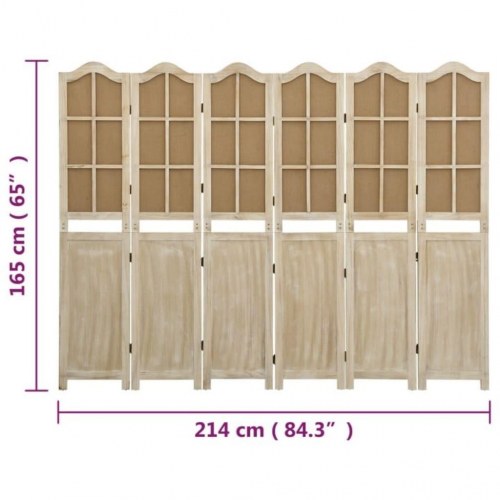 6-panels rumdeler i stof - brun, 214 × 165 cm