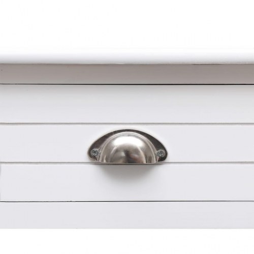 Skrivebord i massivt kejsertræ - hvid, 108×45×76 cm med 2 skuffer
