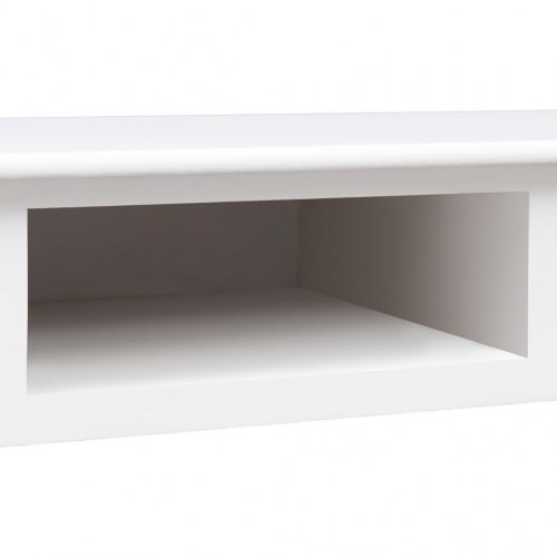 Skrivebord i massivt kejsertræ - hvid, 108×45×76 cm med 2 skuffer