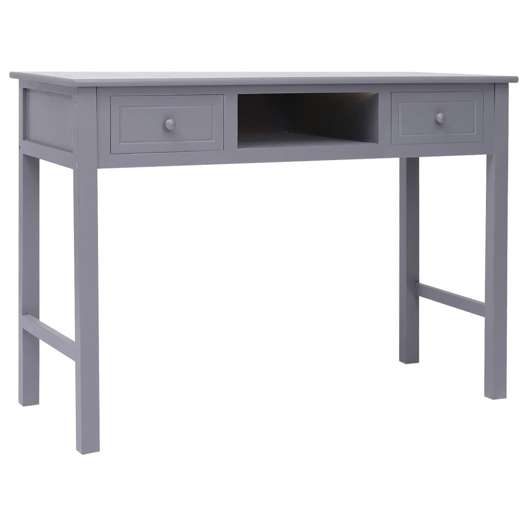 Skrivebord 108x45x76 cm massivt kejsertræ grå