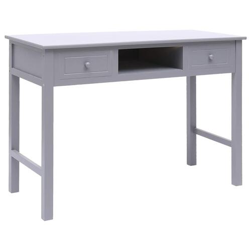 Skrivebord 108x45x76 cm massivt kejsertræ grå