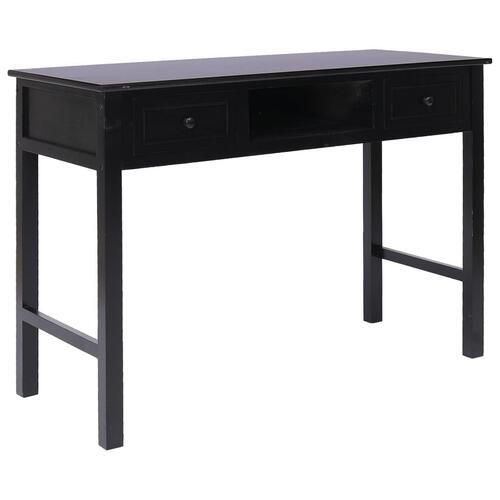 Skrivebord 108x45x76 cm massivt kejsertræ sort