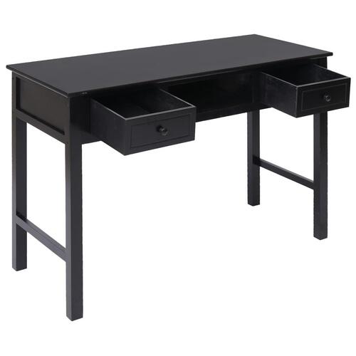 Skrivebord 108x45x76 cm massivt kejsertræ sort