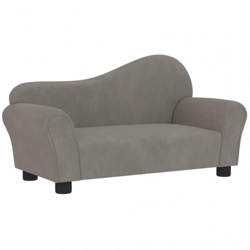 Sofa til børn fløjl lysegrå