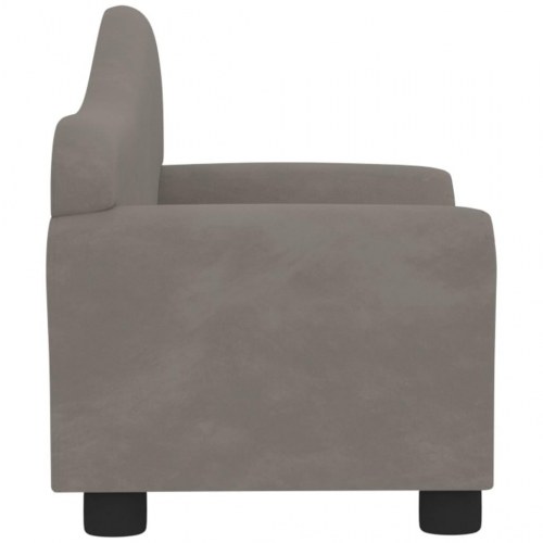 Sofa til børn fløjl lysegrå