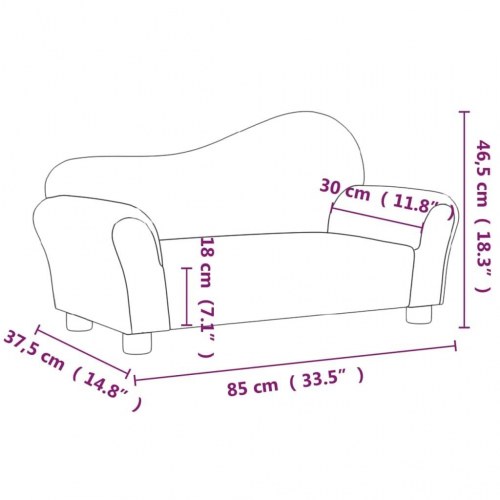 Sofa til børn fløjl lysegrå