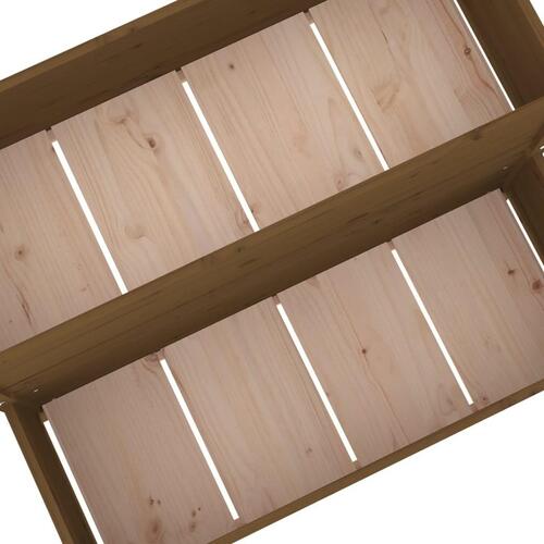 Plantekasse 110x84x75 cm massivt fyrretræ gyldenbrun