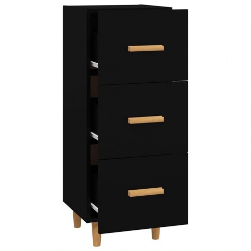 Skænk 34,5x34x90 cm konstrueret træ sort