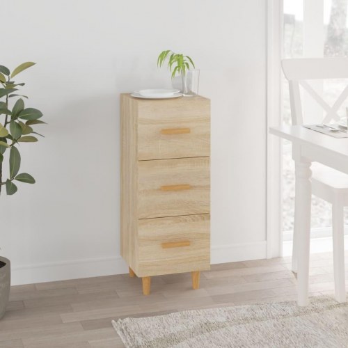 Skænk med 3 skuffer 34,5 x 34 x 90 cm - sonoma-eg