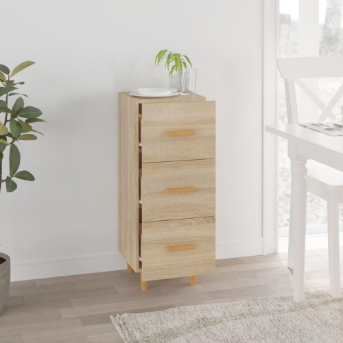 Skænk med 3 skuffer 34,5 x 34 x 90 cm - sonoma-eg