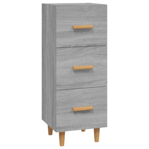 Skænk med 3 skuffer 34,5 x 34 x 90 cm - grå sonoma-eg
