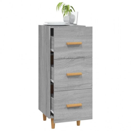 Skænk med 3 skuffer 34,5 x 34 x 90 cm - grå sonoma-eg