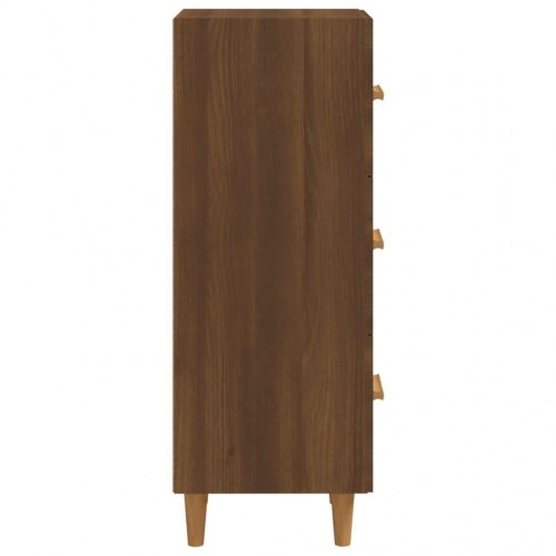 Skænk med 3 skuffer 34,5×34×90 cm - brun egetræsfarve