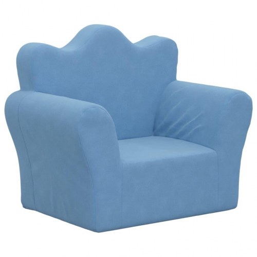 Sofa til børn blødt plys blå