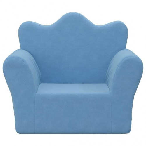 Sofa til børn blødt plys blå