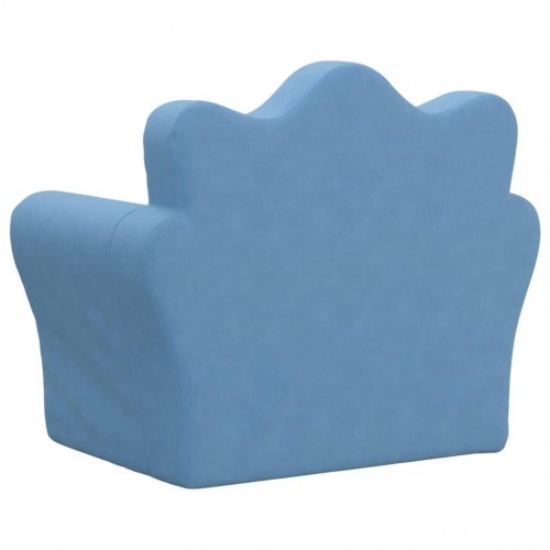 Sofa til børn blødt plys blå