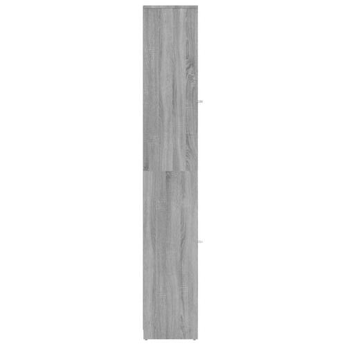 Badeværelsesskab 30x30x183,5 cm konstrueret træ grå sonoma-eg
