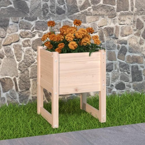 Plantekasse i massivt fyrretræ 40 × 40 × 52,5 cm - høj plantekasse til have og terrasse